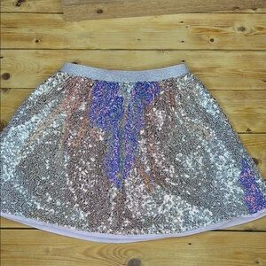 H&M Sequin Skirt Girls Sz 6X/7 rose gold colored, elasticized waistband.